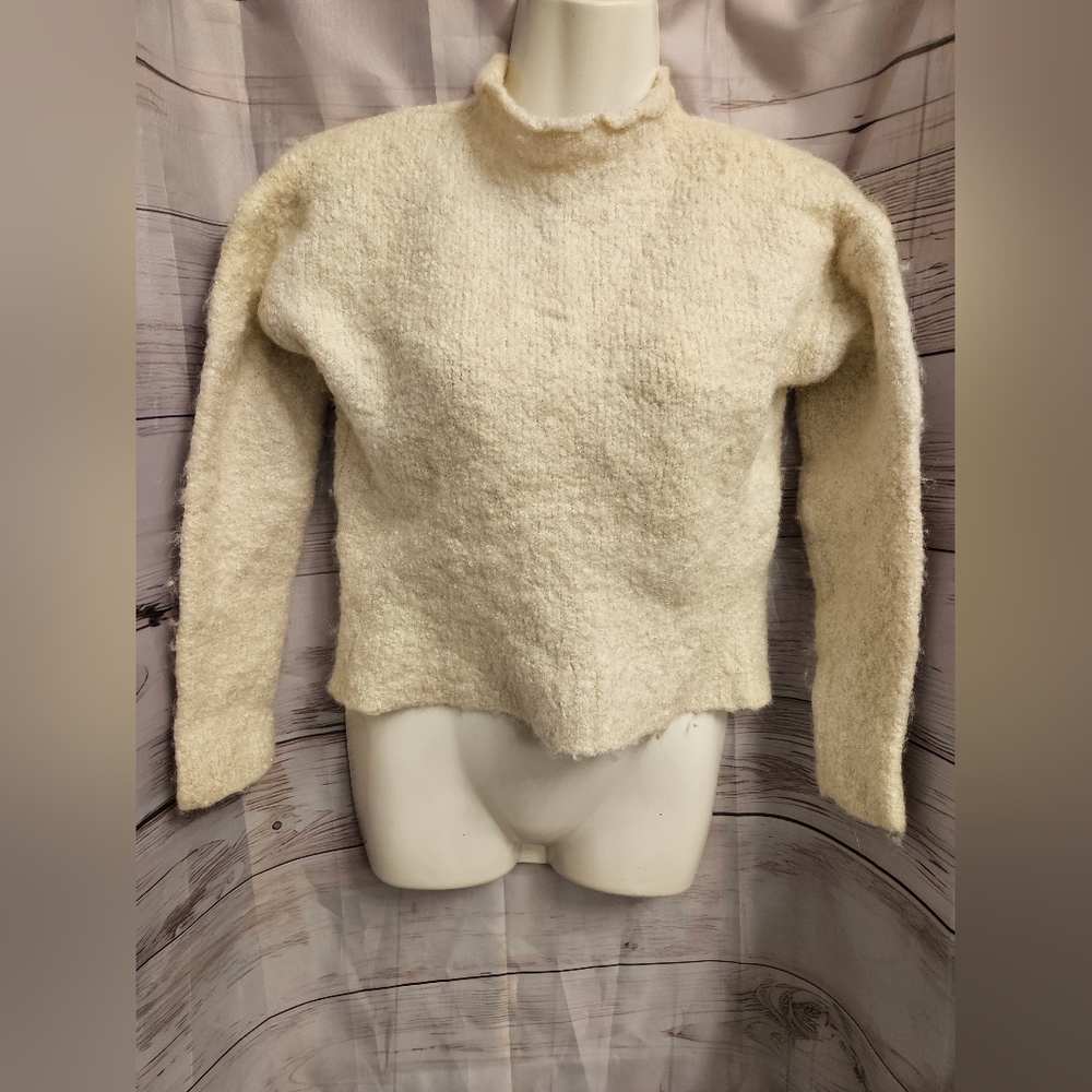 J Crew Mock Neck Wool Blend Sweater, Size S